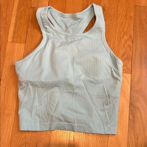 Lululemon cropped Blue Ribbed Racerback top